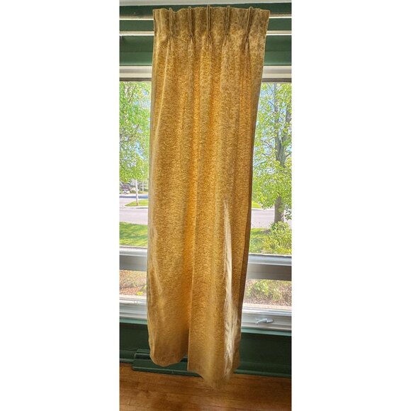 Vintage 1960s curtain, gold brocade, MCM blackout bedroom drape, Grants Fashions - Picture 10 of 10